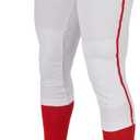 CHAMPRO Pantalones de sftbol juvenil de tiro bajo para nias con trenza (Color blanco, tubo escarlata.)