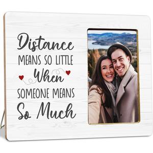 Long Distance Relationship Gifts Wooden Picture Frame for Couple Girlfriend Boyfriend, Couple Gifts Picture Frame for Lover