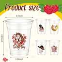 Sliner 100 Pcs Derby Disposable Plastic Cups Bulk 12oz Clear Horse Racing Party Cups Drinking Plastic Tumblers for Mint Julep Derby Day Party Supplies