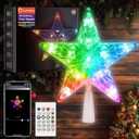 Lumary Christmas Tree Topper 7.6 Inch, Color Changing Xmas Star with Bluetooth App/Remote Control, 80+ Scenes & Music Sync, Multicolor RGB Christmas Tree Decor for Holiday