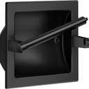 Recessed Toilet Paper Holder Matte Black, Pivoting Lift-Bar No Spring in Wall Tissue Holder Insert, SUS304 Wall Mount Toilet Roll Holder, Matching Screws Included