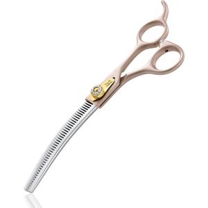 JASON Updated Curved Thinning Shears - 7 Professional Dog Grooming Scissors, 440C Stainless Steel, Adjustable Screws, 20%-25% Thinning Rate Christmas Gift