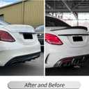 Rear Spoiler Wings for Mercedes Benz C Class W205 (2015-2021) C63 C160 C180 C200 C250 C300 C400 C450 C43 AMG Trunk Spoiler Wing Trunk Tail Rear Trunk Lid,Glossy Black - R Style Duckbill Spoiler