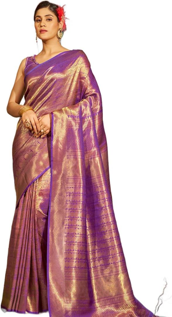 Women's S Kanjivaram Banarasi Silk Saree Kanchipuram Patola Saree