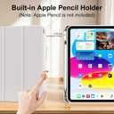 Aoub Case for iPad (A16) 11th Generation 11 Inch 2025, iPad 10th Generation 10.9 inch 2022 with Pencil Holder, Slim Lightweight Trifold Stand Smart Soft TPU Back Cover, Support Touch ID, Gray