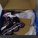 2PM SPORTS Vinal Girls Adjustable Flashing Inline Skates, All Wheels Light Up, Fun Illuminating Skates for Kids Men Adult Women and Boys (Purple & Pink) Small