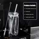 16oz Acrylic Mason Jar Cups, Clear Cups with Plastic Lids and Straws, Iced Coffee Cup Drinking Glass Tumbler for Whiskey, Soda, Tea, Juice, Gift