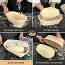 Walfos 6 Pieces 10 Inch Oval Bread Proofing Basket Cloth,Rattan Baking Dough Basket Cover Liner, Sourdough Banneton Proofing Cloth, Fermentation Basket Linen Liner for Baking Supplies