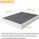 SHLAND 7 Inch Box Spring Full Size Bed Base, 3000 lbs Black Heavy Duty Metal Mattress Foundation with Easy Clean Fabric Cover, Noise Free,Easy Assembly