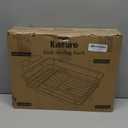 Kitsure Dish Drying Rack for Kitchen Counter, Stainless Steel Sink Organization and Storage Essentials with Cutlery Holder, Home and Appartment Decor, 12''W x 15.5''L, Black