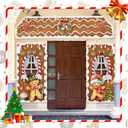 3 Pcs Pink Large Christmas Gingerbread Door Stickers Peppermint Gingerbread Candy Door Decal for Party Decoration Xmas Theme Supplies Window Floor Clings Wall Decals