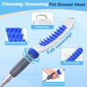 Dog Shower Attachment, Rubber Dog Grooming Bath Brush for Long & Short Haired Dogs and Cats, Pet Hair Scrubber For Washing, Deshedding, Massage, Stainless Steel Shower Hose