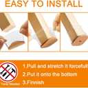 24 Pcs Chair Leg Floor Protectors for Hardwood Floors Square Silicone Covers to Protect Wood Tile Floors Felt Pads Furniture Leg Caps Anti-Scratch Reduce Noise (Fit:3/4" to 1")