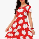 Deerose Halloween Flared Dresses Women Cosplay Party Short Sleeve Dresses 2 XL