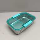 Smash Microwave Safe Stainless Steel 3 Compartment Bento Lunch Box, 44oz Mint