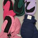 Newcotte 5 Pairs Winter Ski Mittens Kids Waterproof Warm Snow Gloves for Boys Girls Cold Weather Outdoor Activities (Purple, Green, Pink, Navy Blue, Rose Red, Black,5-8 Years)