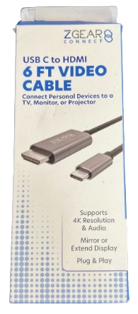 Zgear USB-C to HDMI Cable 6 Foot Supports 4K Resolution & Audio Plug & Play