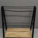 Headband Holder Organizer Metal 2-Tier Display Stand for Selling, Home Bedroom Headband Storage for Girls Women, Headband Stand Wood Base Can Store Hair Ties, Black