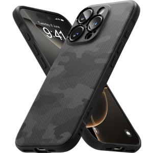 Ringke Onyx [Feels Good in The Hand] Compatible with iPhone 16 Pro Max Case, Anti-Fingerprint Technology Prevents Oily Smudges Non-Slip Enhanced Grip Precise Cutouts for Camera - Camo Black