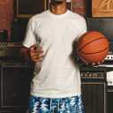 Mens Mesh Floral Shorts Art Print Butterfly Graphic Lightweight Casual Loose Designer Knee Length with Pockets (Blue, L)