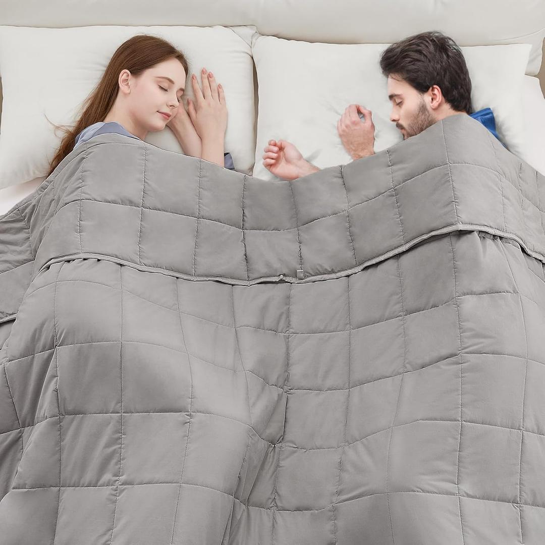 anfie Weighted Blanket King/Queen Size for Adults (80"x87" 20lbs Grey),Cooling Heavy Blanket for Sleeping Perfect for 190-210 lbs, Breathable Blanket for Adults & Couple All Season, Machine Washable