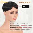 QUEENTAS Black Short Hair Toppers for Women with Thinning Hair 3603D Cover with 3 Clips Hair Pieces Wispy Bangs 5.5"*5.5" Large Coverage(Natural Black/1B)