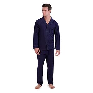 Hanes Men's Long Sleeve Sleep Set with Piping, Peacot, 5 X-Large Hanes Men's Long Sleeve Sleep Set with Piping, Peacot, 5 X-Large
