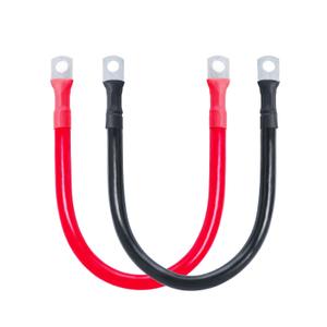 ECO-WORTHY 2AWG Battery Cable with 5/16'' Lug Terminals 12inch Cables Set Tinned Copper Battery Inverter Cable for Car, Truck, RV, Solar