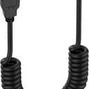 SinLoon USB Type C Coiled Cable 5Gbps Retractable 90 Degree USB3.0 to USB C Charging Cable and Data Transfer for Phone, Tablet, Other USB C Devices (M to R)