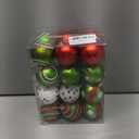 24Pcs 2.4 Inch Christmas Ball Ornaments for Tree, Glittering Red Green White Elf Bulbs Set for Christmas Tree Decorations, Plastic Shatterproof Hanging Ornament Xmas Baubles for Home Party Decor