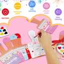 24 Sets Valentines Day Gifts for Kids,Valentines Cards with Watercolor Paint Bulk and keychain,School Classroom Exchange Gifts for Party Favors