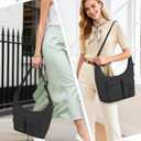 Travel Purse - Crescent Crossbody Sling Bag for Women - Cross Body Hobo HandBag Tote Shoulder Handbag (Black)