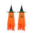 2Pcs Halloween Decorations, Halloween Pumpkin Decorations, Hanging Pumpkin Witch Hats Ornaments for Home Garden Yard Party