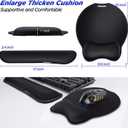 Gimars Upgrade Enlarge Superfine Fibre Soft Smooth Gel Ergonomic Mouse Pad Wrist Support and Keyboard Wrist Rest for Computer, Laptop, Mac, Gaming and Office, Durable, Comfortable and Pain Relief
