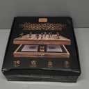 Large 23 inches Horse Racing Board Game with 11 Luxury Metal Horses, Foldable Wood Horse Race Board Game with 2 Sets of Dice, 2 Boxes of Cards for Parties and Gambling