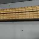 SEEYE Cordless Bamboo Roman Shades, Blackout Natural Bamboo Blinds for Indoor Windows, Roll Up Blind Privacy Shade for Home, Office, Door, UV Resistant & Easy to Install, 45" W x 64" H, Carbonized