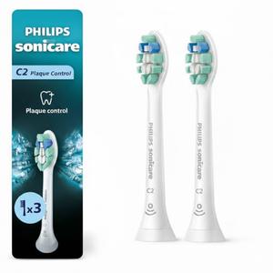 Philips Sonicare C2 Plaque Control - Genuine Replacement Electric Toothbrush Heads, White, 2 Pack, HX9023/65