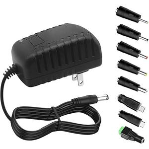 5V 1A Power Supply 5W AC/DC Wall Adapter 100240V 50/60Hz to DC 5V Universal Power Cord 5 Volt 1 Amp Power Adapter with 5.5x2.5mm Plug and 8 Replaceable Tips