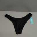 Aqua Eve Women Cheeky Bikini Bottom Brazilian High Cut Swim Bottom Low Rise Bathing Suit Bottom (Large, Black)