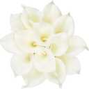 HoveBeaty Calla Lily Bridal Wedding Festival Decor Bouquet Real Touch Latex Flower Bouquet Pack of 20 (Pure White)