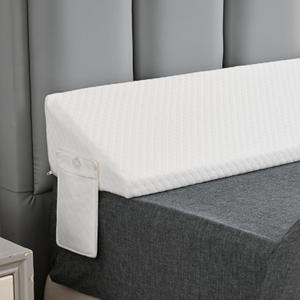 Queen Size Wedge Pillow Headboard Gap Bed Crack Filler Triangle Nora Pillows Long Plus Gap(0-8") Between Mattress and Headboards for Dorm Sleeping Backest Room Accessories Apartment Must Haves, White