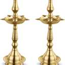 AVADOR Handcrafted Brass Diya for Puja | Traditional Indian Oil Lamp for Diwali, Home Temple, Decoration | Kerela Fancy (2)