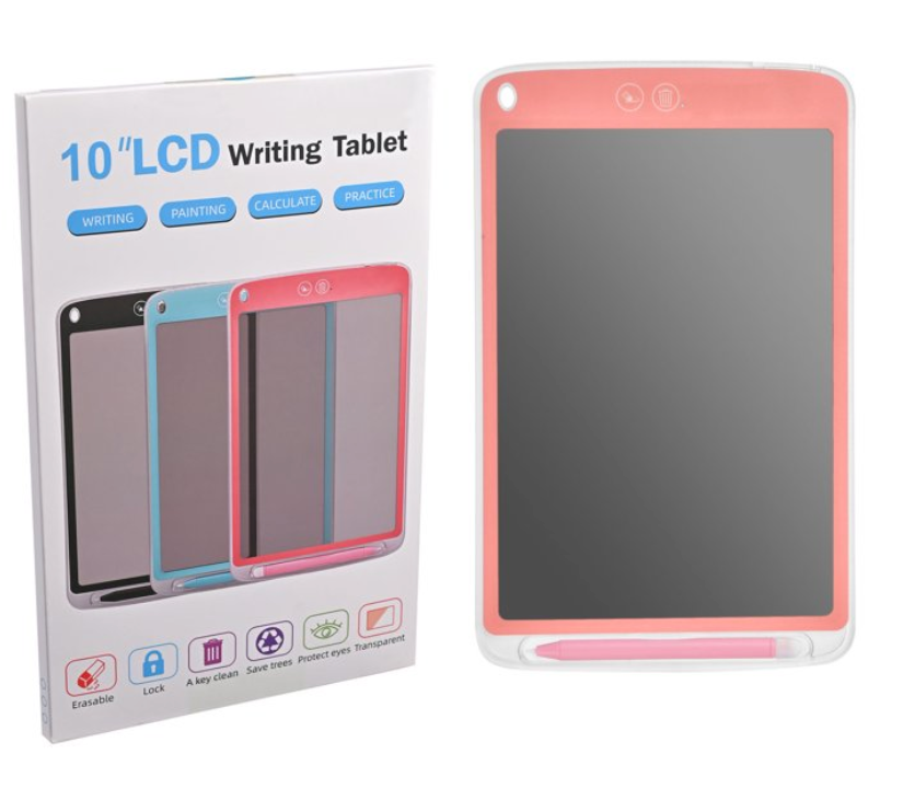 10" LCD Writing Tablet Colorful Drawing Pad Electronic Graphics Doodle Board Erasable eWriter Stylus Gift for Kids Boys Girls Pink