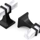 Lepatape 10 Pack Marble & Black Cabinet Knobs, 2 Inch Square Drawer Knobs for Kitchen & Dresser (Single Hole Knob)