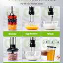6-in-1 Immersion Blender, 1000W Hand Blender with 20 Speeds, Scratch-Resistant Stick Mixer with Whisk, Chopper, Beaker, Egg Beaters & Dough Hooks Heavy Duty Hand Mixer, Black