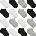 Toddler Socks, 16 Pairs Low Cut No Show Ankle Set for Boys Girls Kids, Size: 7-10 Years