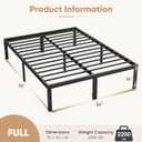 DUMOS Full Size 14 Inch Bed Frame - Metal Platform Bed Frame Mattress Foundation with Steel Slat Support, No Box Spring Needed, Storage Space Under Base, Easy Assembly, Black