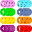 40 Pack Round Colorful Plastic Clothing Size Closet Rack Dividers Hangers, 8 Assorted Colors, Preprinted in 8 Sizes XXS, XS, S, M, L, XL, XXL, XXXL (Outer 3.5, Inner Diameter 1.38)