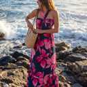 GRACE KARIN Womens Summer Floral Dresses 2026 Boho Maxi Dress Flowy Halter Sundress Casual Vacation Beach Clothes with Pocket (S)