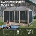 EVER ADVANCED Magnetic Screen House Room 11x9ft, Hands-Free Entry,Screenhouse with Sun Protection for Camping&Picnic, 11x9ftCamping Tent Canopy Shelter with Mesh, Brown
